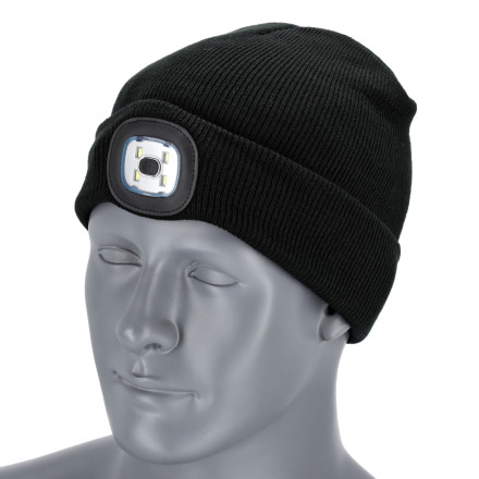 Otroška zimska kapa z lučko RAY KIDS črna, velikost 50-54