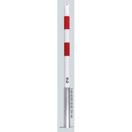 Zaščitni stebriček za vbetoniranje, Ø 60 mm - rdeče/bel