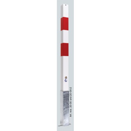 Zaščitni stebriček za vbetoniranje, 70x70 mm - rdeče/bel