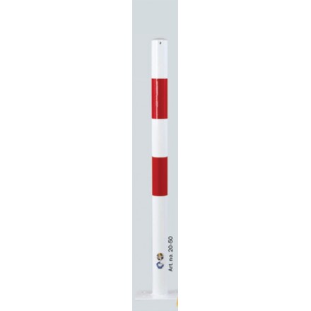 Zaščitni stebriček za pritrditev na tla, Ø 60 mm - rdeče/bel