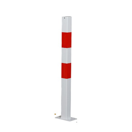 Zaščitni stebriček za pritrditev na tla, 70x70 mm - rdeče/bel