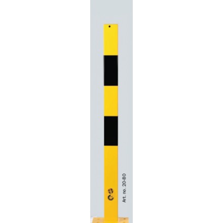 Zaščitni stebriček za pritrditev na tla, 70x70 mm - rumeno/črn