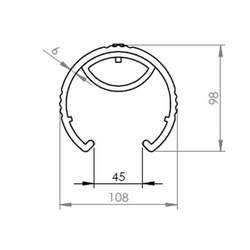Plastični ščitnik za regale 108 x 98 x 600 mm