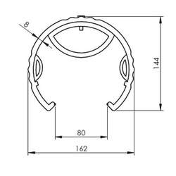 Plastični ščitnik za regale 162 x 144 x 600 mm