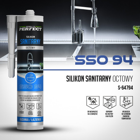 Sanitarni silikon-Acetat 280 ml, Bel