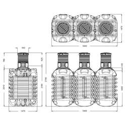 Podzemni rezervoar za vodo MODULARIS 7500 L
