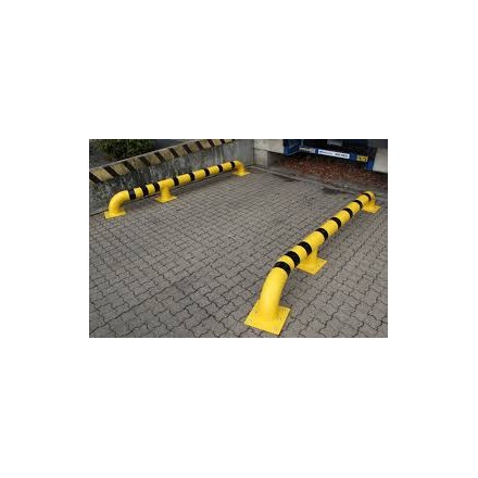 Kovinski zaščitni lok za nakladalno ploščad, rumenoa/črna, montaža na tla