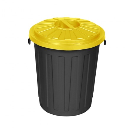Plastična posoda s pokrovom za odpadke 24 L - rumen