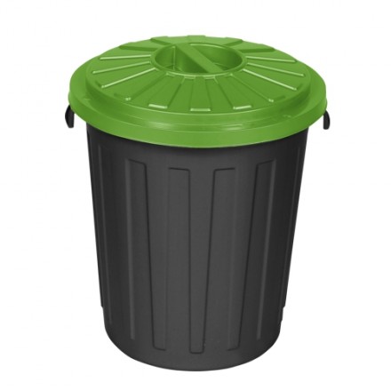 Plastična posoda s pokrovom za odpadke 50 L - zelen