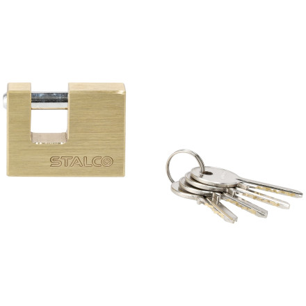 Medeninasta pravokotna ključavnica 70 mm