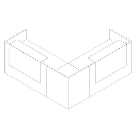 Levi kotni sprejemni pult z mizo 1/4