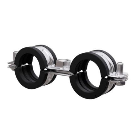 Dvojna cevna objemka z gumo brez čepa d-16-19mm