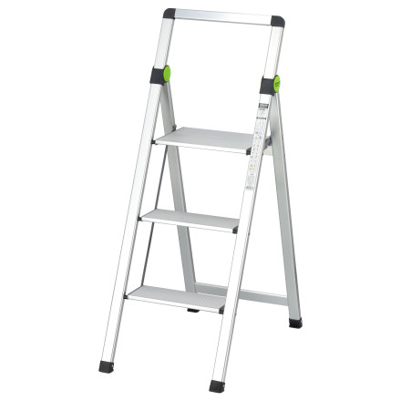 Aluminijasta 3-stopenjska mini-slim lestev z ročajem