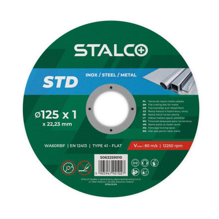 Rezalna plošča za kovine STALCO STD 125x1 mm