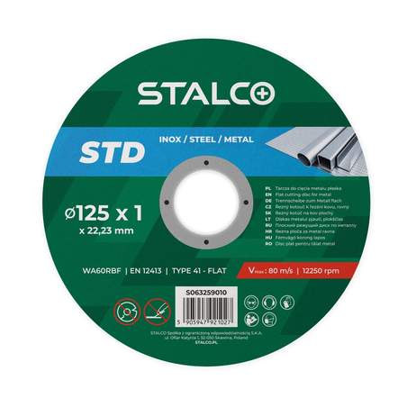 Rezalna plošča za kovine STALCO STD 125x1 mm