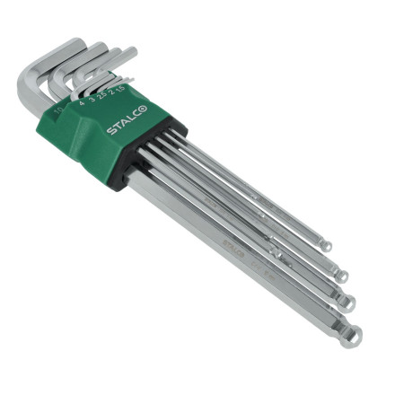 Komplet dolgih HEX ključev z okroglo glavo, 9 kos