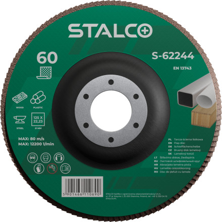 Lamelna brusna plošča 125mm, G60