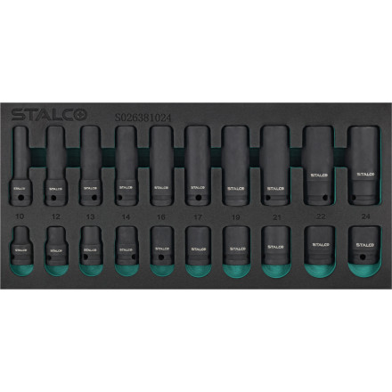 Komplet globokih udarnih nasadnih ključev CrMo