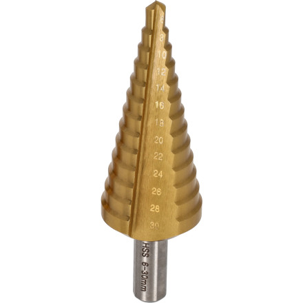 Stopničasti sveder 6-30mm HSS-TiN