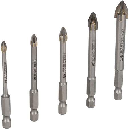 Set svedrov za steklo, 5 kos, 4-10 mm