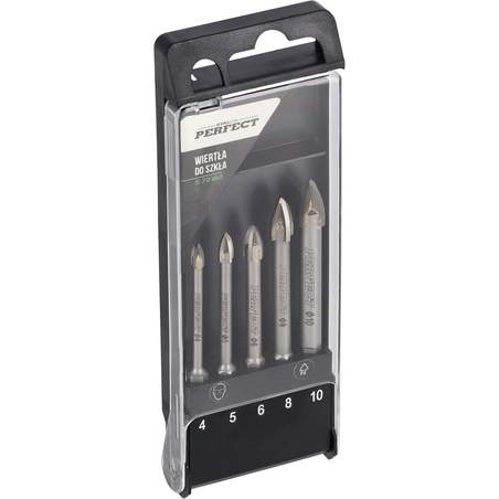 Set svedrov za steklo, 5 kos, 4-10 mm