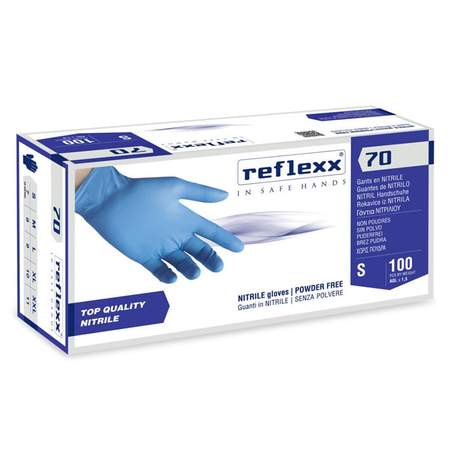 Reflexx rokavice nitril modre 100/1