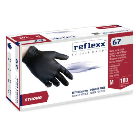 Reflexx rokavice Nitril Black "M" 100/1