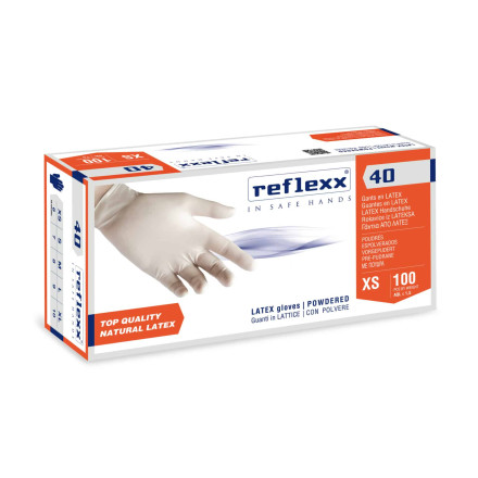 Reflexx rokavice Latex Pudrane "S" 100/1