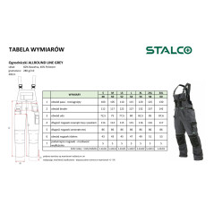 Delovne Hlače z Naramnicami ALLROUND LINE Sive "XL"
