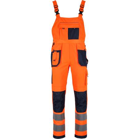 Delovne hlače Z Naramnicami BASIC NEON LINE Oranžne "S"
