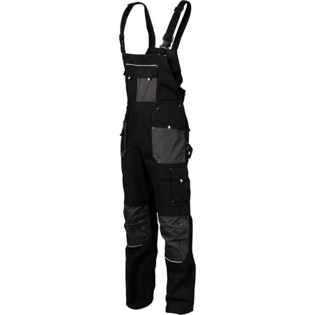 Delovne hlače z naramnicami BASIC LINE Črne "XL"