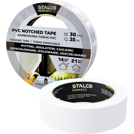 Maskirni Valoviti PVC trak 38mmx 25m Bel