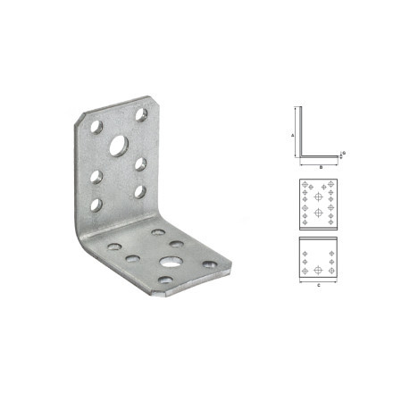 Ojačani kotni nosilec 83 x 62 x 40 mm