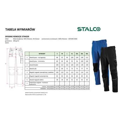 Delovne hlače STINGER črne XS