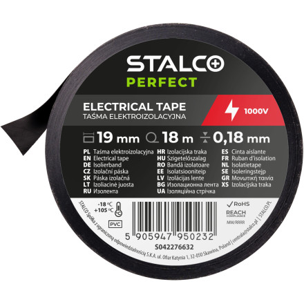 Izolirni trak Perfect Profi 19mm x 18m Črn