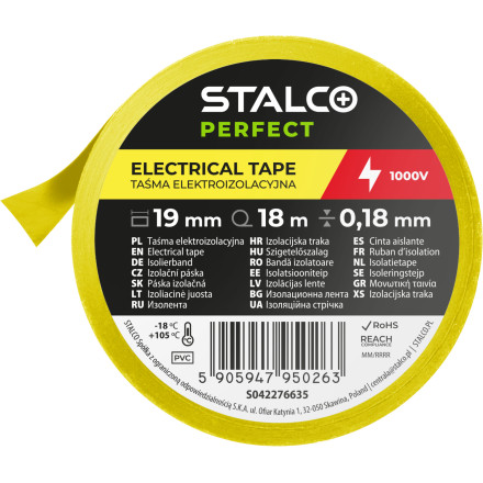 Izolirni trak Perfect Profi 19mm x 18m Rumen