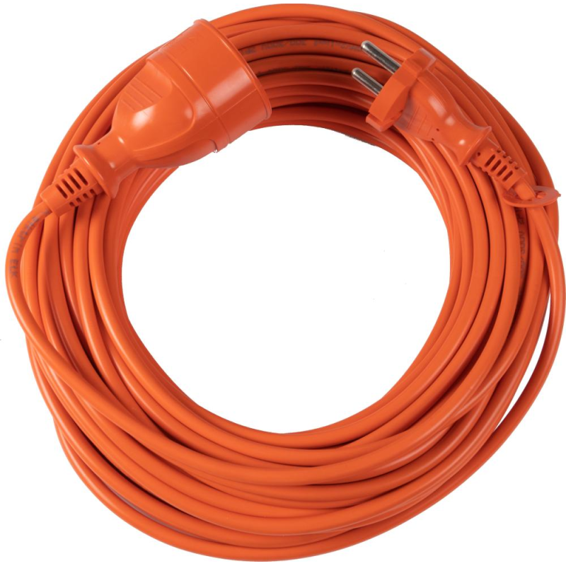 Podaljšek z eno vtičnico H05VV-F, kabel 2x1 mm², 10 A, oranžen 10 m