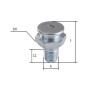 Mazalka z okroglo ploščato glavo Ø 22 mm, z ventilom, navoj 3/8" G