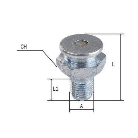 Mazalka z okroglo glavo Ø 22 mm, s povratnim ventilom, navoj 3/8"NPT