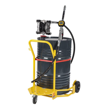 Komplet za olje na kolesih s pnevmatsko membransko črpalko za sode 180-220 l, R=1:1, 3/4", pretok 110 l/min