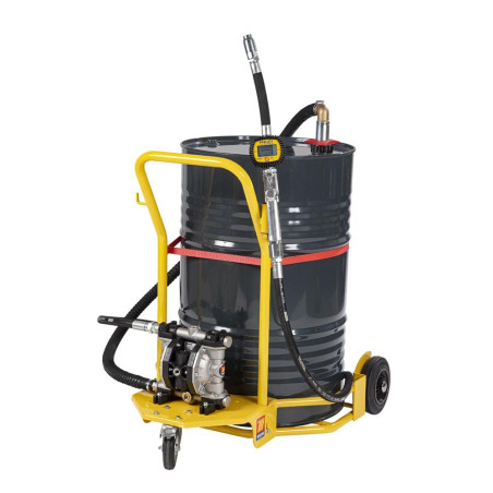 Komplet za olje na kolesih s pnevmatsko membransko črpalko za sode 180-220 l, R=1:1, 3/4", pretok 110 l/min