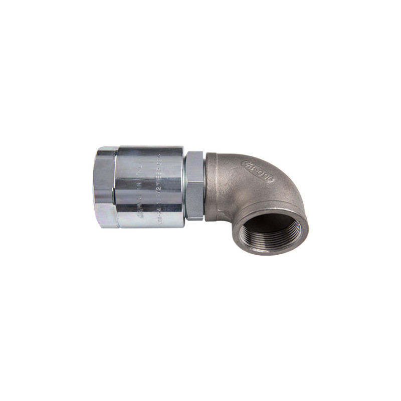 Vrtljivi priključek 90° iz eloksiranega aluminija za zrak-vodo M1.1/2" -F 1.1/2" BSP