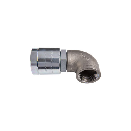 Vrtljivi priključek 90° iz eloksiranega aluminija za zrak-vodo M1.1/2" -F 1.1/2" BSP