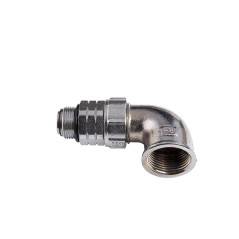 Kotni vrtljivi priključek 90° iz pocinkanega jekla in eloksiranega aluminija za dizel M 3/4" -F 1" BSP