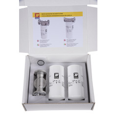 Tlačni filter z ločevanjem vode, 2 vložka 30 μ, za dizel/bencin 70 l/min