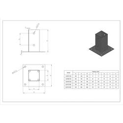 Ploščata vrtna sidrna osnova 71 x 150 x 150 mm