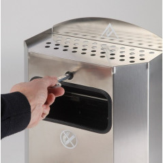 Zidni pepelnik s košem za smeti Inox