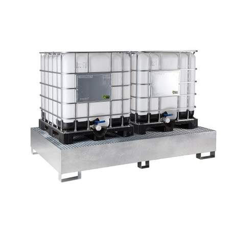 Cinkana lovilna posoda za 2 x  IBC cisterno "Standard"