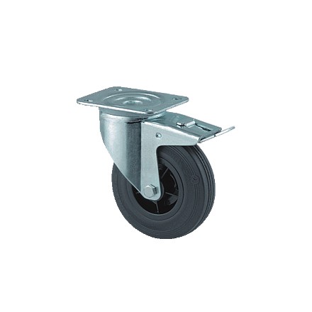 Transportno kolo, plastični disk - vrtljivo z zavoro 80 mm
