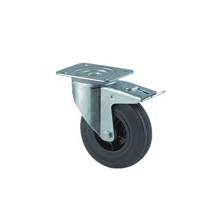 Transportno kolo, plastični disk - vrtljivo z zavoro 80 mm
